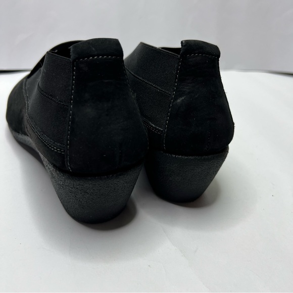 The Flexx Suede Wedge Boot Shootie Comfort Shoes Black Minimalist Booties Sz 8.5 - Picture 7 of 9